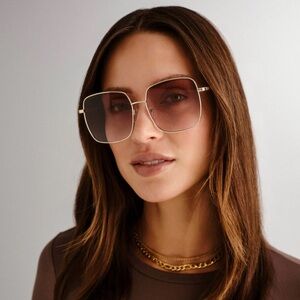 Retro Le Specs Cherished Sunglasses in Tan and Gold